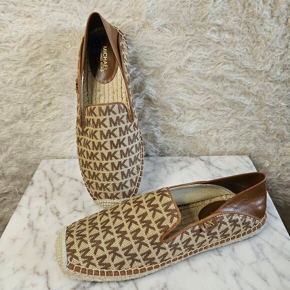 Michael Kors Lenny Logo Jacquard Slip-On Espadrille Size:  US 6.5M - Picture 1 of 7